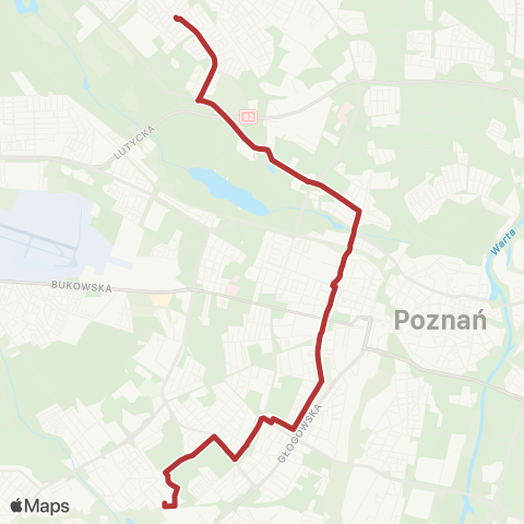 ZTM Poznań Puszkina - Kacza|Kacza - Puszkina map