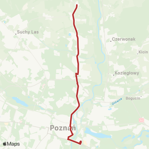 ZTM Poznań Radojewo - Rondo Rataje|Radojewo - Rondo Rataje|Rondo Rataje - Radojewo map