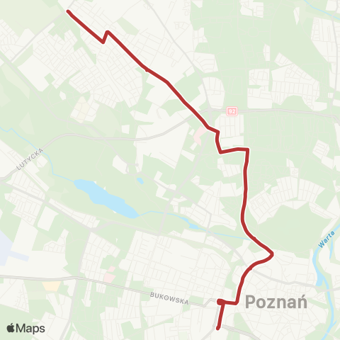 ZTM Poznań Strzeszyn PKM - Poznań Główny|Poznań Główny - Strzeszyn PKM map
