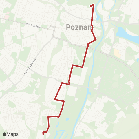 ZTM Poznań Garbary PKM - Os. Dębina|Os. Dębina - Garbary PKM map