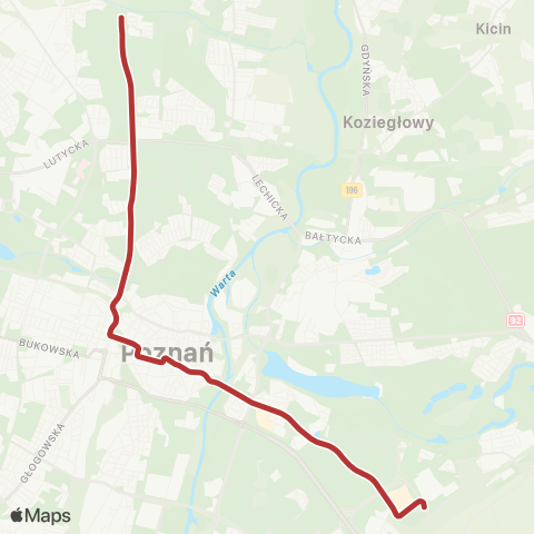 ZTM Poznań Franowo - Os. Sobieskiego|Os. Sobieskiego - Franowo map