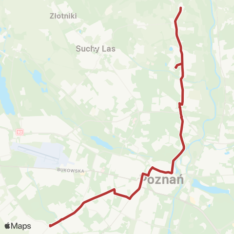 ZTM Poznań Junikowo - Radojewo|Radojewo - Junikowo map