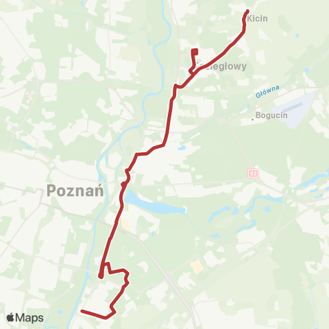 ZTM Poznań Rondo Rataje - Koziegłowy Os. Leśne|Koziegłowy Os. Leśne - Rondo Rataje|Koziegłowy Os. Leśne - Rondo Śródka map