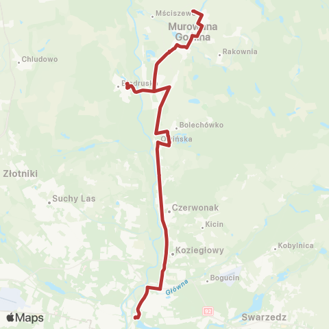 ZTM Poznań Rondo Śródka - Przebędowo Pętla|Przebędowo Pętla - Rondo Śródka map
