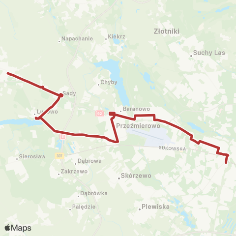 ZTM Poznań Poznań Główny - Tarnowo Pdg Centrum|Tarnowo Pdg Centrum - Poznań Główny map