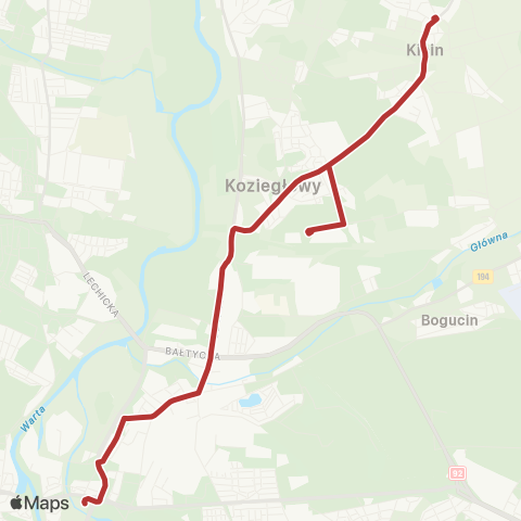 ZTM Poznań Kicin Pętla - Rondo Śródka|Rondo Śródka - Kicin Pętla map