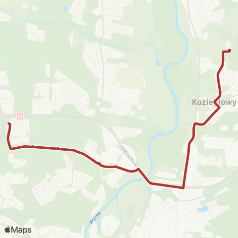 ZTM Poznań Czerwonak Cmentarz - Piątkowska|Piątkowska - Czerwonak Cmentarz map