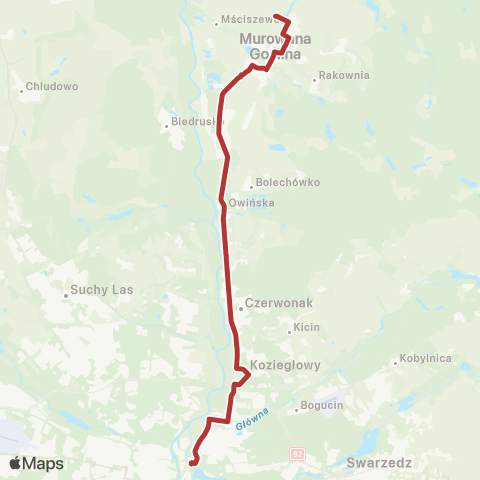 ZTM Poznań Rondo Śródka - Przebędowo Pętla|Przebędowo Pętla - Rondo Śródka map