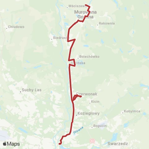 ZTM Poznań Rondo Śródka - Przebędowo Pętla|Przebędowo Pętla - Rondo Śródka map