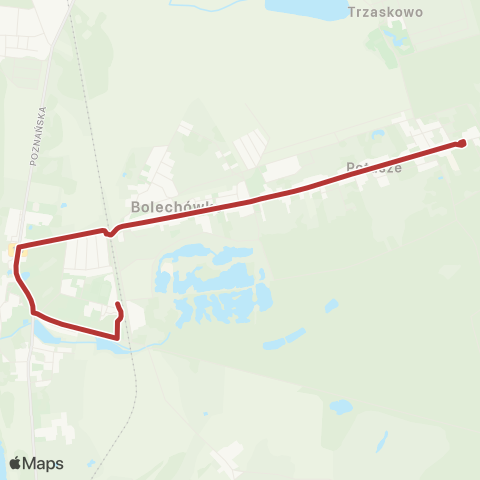 ZTM Poznań Owińska PKM - Potasze Jodłowa|Potasze Jodłowa - Owińska PKM map