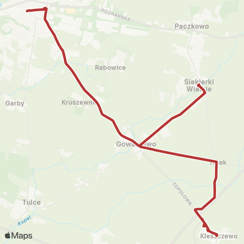ZTM Poznań Swarzędz Węzeł Przesiadkowy - Kleszczewo Park|Kleszczewo Park - Swarzędz Węzeł Przesiadkowy map