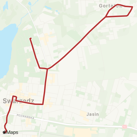 ZTM Poznań Swarzędz Os. Kościuszkowców - Swarzędz Węzeł Przesiadkowy|Swarzędz Węzeł Przesiadkowy - Swarzędz Os. Kościuszkowców map