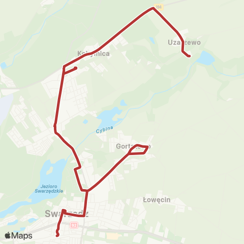ZTM Poznań Uzarzewo Pętla (Pałac) - Kobylnica Węzeł|Kobylnica Węzeł - Uzarzewo Pętla (Pałac) map