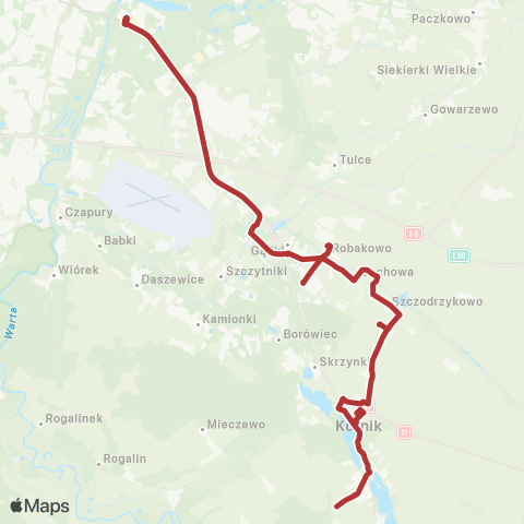 ZTM Poznań Rondo Rataje - Błażejewo Os. Przylesie|Błażejewo Os. Przylesie - Rondo Rataje map
