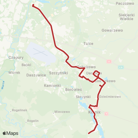 ZTM Poznań Rondo Rataje - Szczodrzykowo Szkoła|Szczodrzykowo Szkoła - Rondo Rataje map