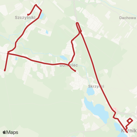 ZTM Poznań Szczytniki Pętla - Kórnik pl. Niepodległości|Kórnik pl. Niepodległości - Szczytniki Pętla map