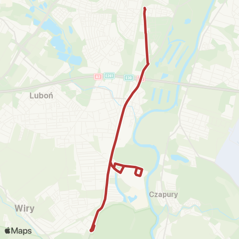 ZTM Poznań Dębiec PKM - Łęczyca Dworcowa|Łęczyca Dworcowa - Dębiec PKM map