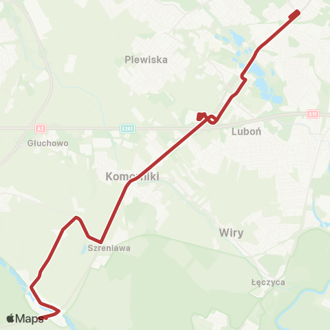 ZTM Poznań Górczyn PKM - Rosnówko PKM|Rosnówko PKM - Górczyn PKM map