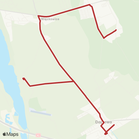 ZTM Poznań Więckowice Szkoła - Dopiewo Dworzec Kolejowy|Dopiewo Dworzec Kolejowy - Więckowice Szkoła map