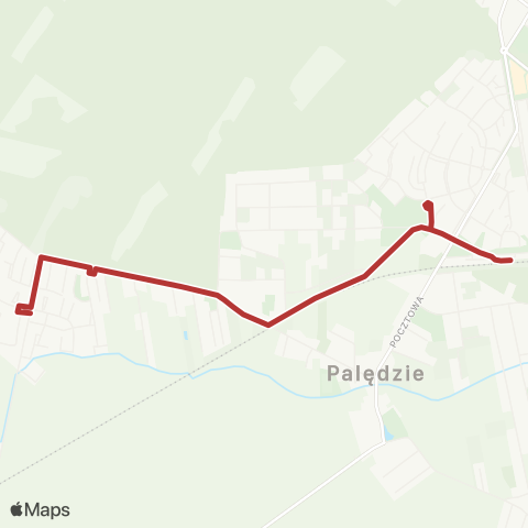 ZTM Poznań Dopiewiec Polarna - Palędzie Dworzec Kolejowy|Palędzie Dworzec Kolejowy - Dopiewiec Polarna map