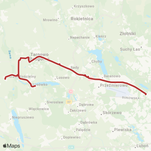 ZTM Poznań Ogrody - Lusówko Pętla|Lusówko Pętla - Ogrody map