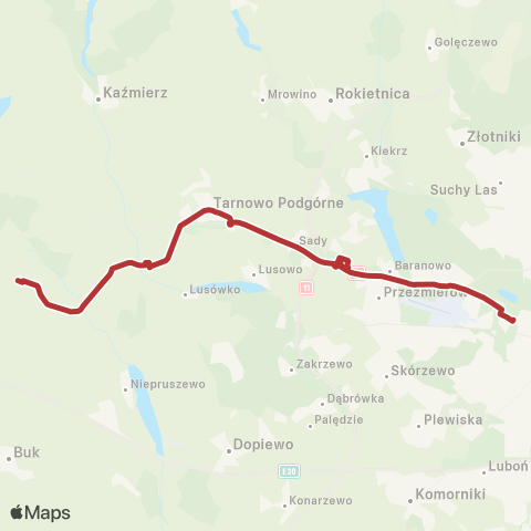 ZTM Poznań Ogrody - Grzebienisko Pętla|Grzebienisko Pętla - Ogrody map