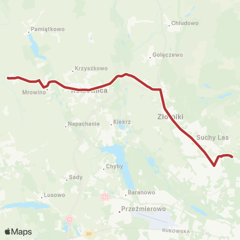 ZTM Poznań Os. Sobieskiego - Przybroda Pętla|Przybroda Pętla - Os. Sobieskiego map