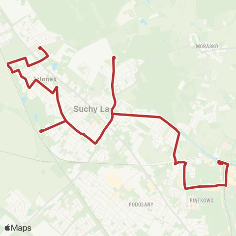 ZTM Poznań Os. Sobieskiego - Złotniki Osiedle|Złotniki Osiedle - Os. Sobieskiego map