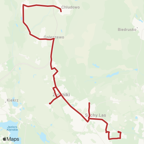 ZTM Poznań Os. Sobieskiego - Chludowo Szkoła|Chludowo Szkoła - Os. Sobieskiego map
