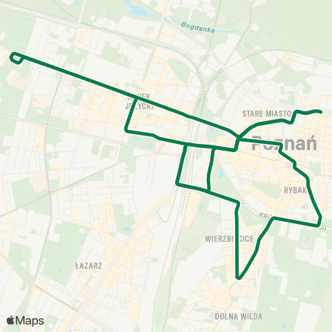 ZTM Poznań Biblioteka Uniwersytecka - 27 Grudnia - Teatr Polski map