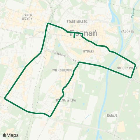 ZTM Poznań Biblioteka Uniwersytecka - 27 Grudnia - Teatr Polski map