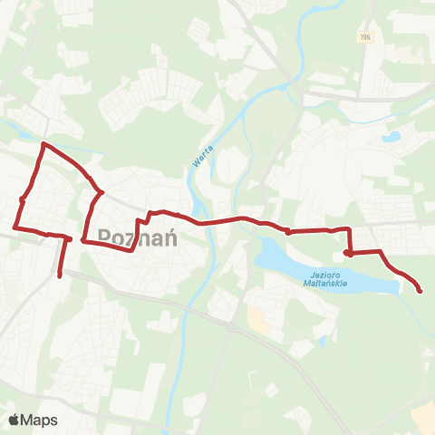 ZTM Poznań Nowe Zoo - Poznań Główny|Poznań Główny - Nowe Zoo map