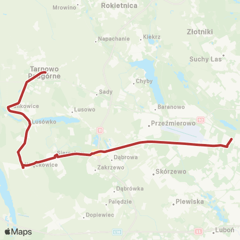 ZTM Poznań Tarnowo Pdg Centrum - Ogrody map