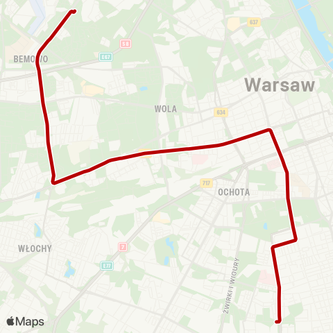 ZTM Warszawa Nowe Bemowo – Sielecka map