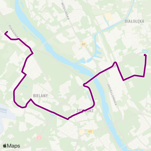 ZTM Warszawa Młociny - UKSW – Bródno - Podgrodzie map