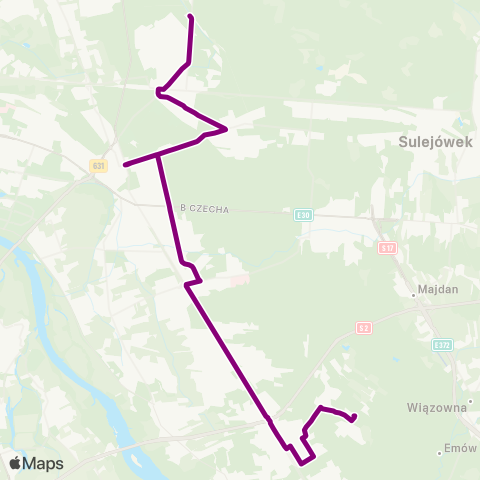 ZTM Warszawa PKP Mokry Ług – Aleksandrów map