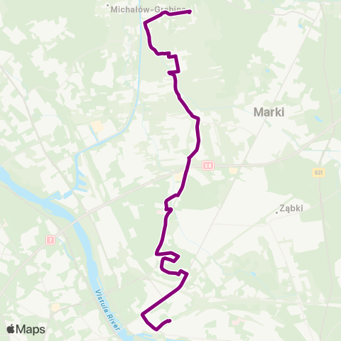 ZTM Warszawa Dw. Wschodni (Kijowska) – Olesin map