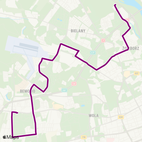 ZTM Warszawa Gwiaździsta – Os. Górczewska map