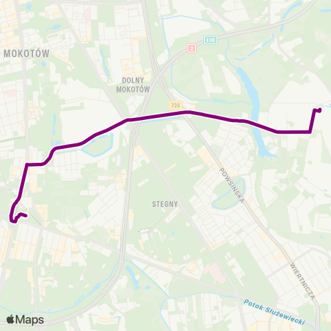 ZTM Warszawa EC Siekierki – Metro Wilanowska map