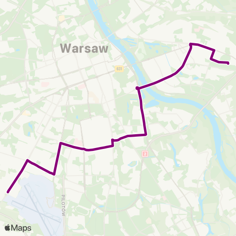 ZTM Warszawa P+R Al. Krakowska – Witolin map