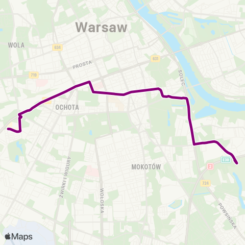 ZTM Warszawa Małe Siekierki – CH Blue City map