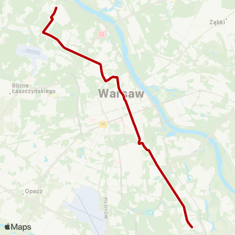 ZTM Warszawa Piaski – Miasteczko Wilanów map