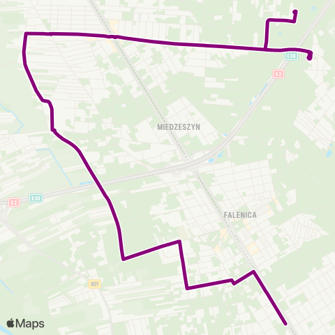 ZTM Warszawa PKP Michalin – Zbójna Góra map