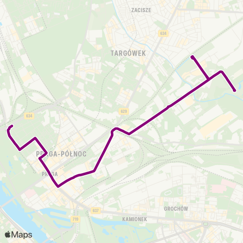ZTM Warszawa PKP Zacisze-Wilno – Rondo Starzyńskiego map
