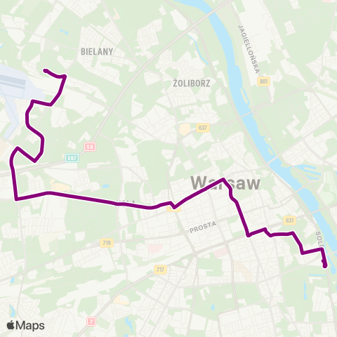 ZTM Warszawa Torwar – Chomiczówka map