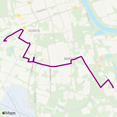 ZTM Warszawa CH Blue City – Sadyba map