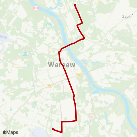 ZTM Warszawa Żerań FSO – PKP Służewiec map