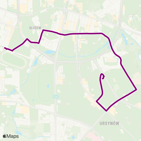 ZTM Warszawa Ursynów Płn. – Bokserska map
