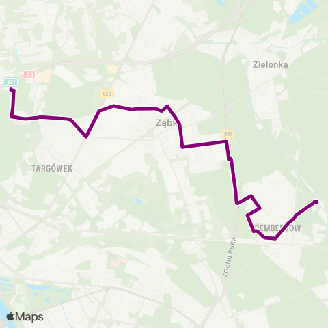 ZTM Warszawa Bródno - Podgrodzie – Rembertów - Strzelnica map