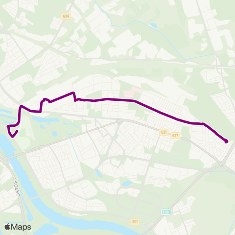 ZTM Warszawa PKP Gocławek – Metro Stadion Narodowy map